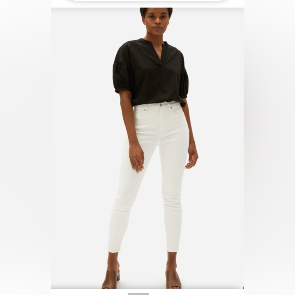 Everlane White Jeans Mid Rise High Stretch Skinny Jeans Plus Size White 35R NWT